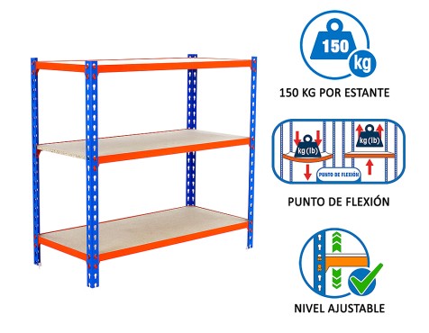 Estantería Metálica Maderclick Plus 3 Estantes