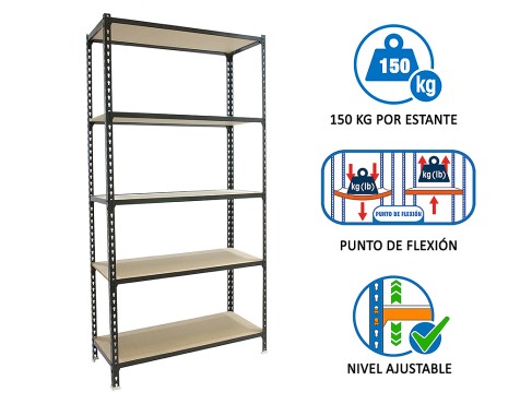 Estantería Metálica Maderclick Plus 5 Estantes