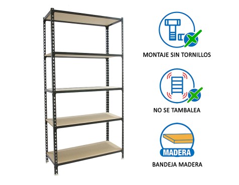 Estantería Metálica Maderclick Plus 5 Estantes