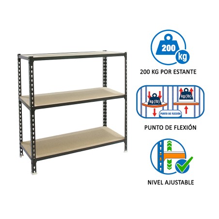 Prestatgeria Metàl·Lica Maderclick Superplus 3 Pr.