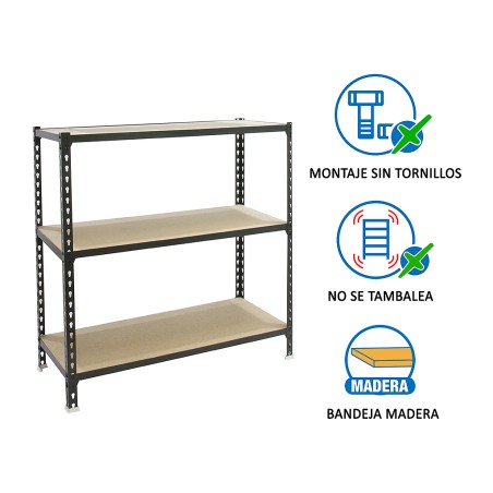 Prestatgeria Metàl·Lica Maderclick Superplus 3 Pr.