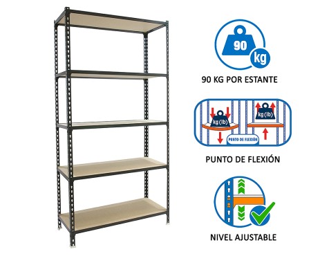 Prestatgeria Metàl·Lica Maderclick Superplus 5 Pr.