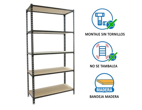 Prestatgeria Metàl·Lica Maderclick Superplus 5 Pr.