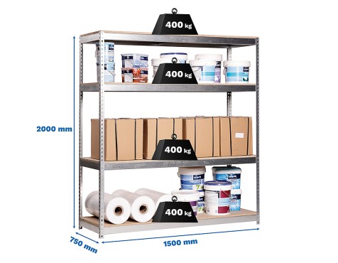 Prestatgeria Metàl·Lica Ecoforte 1507-4 Chipboard