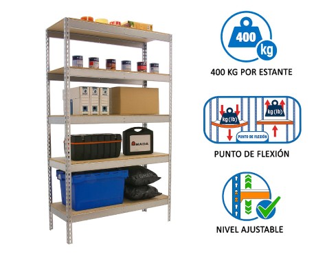 Prestatgeria Metàl·Lica Ecoforte 1507-4 Chipboard