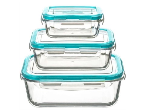 Tuppers Hermètics De Vidre Amb Tapa (3un)