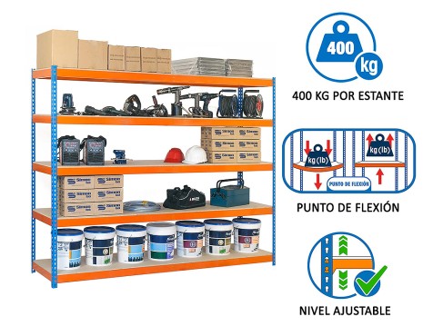 Estantería Metálica Ecoforte 1807-4 Chipboard