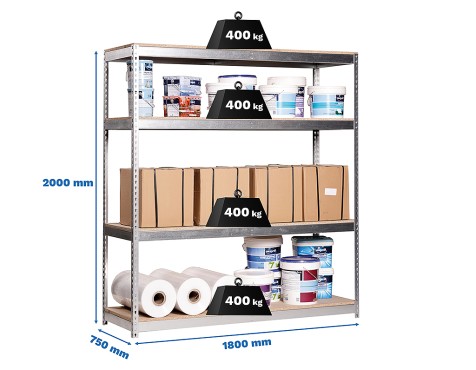Estantería Metálica Ecoforte 1807-4 Chipboard