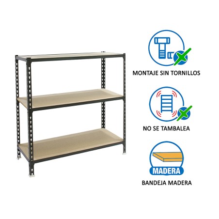 Estantería Metálica Maderclick Plus 3 Estantes