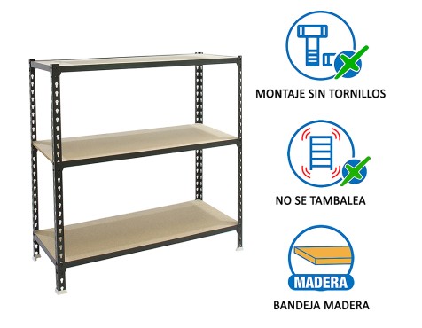Estantería Metálica Maderclick Plus 3 Estantes