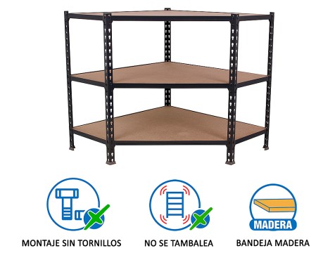 Estantería Metálica Maderclick Corner 3 Estantes