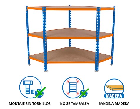 Estantería Metálica Maderclick Corner 3 Estantes