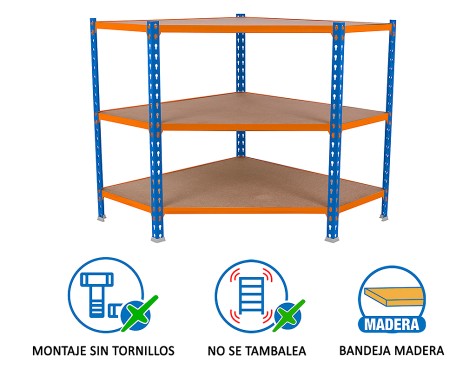 Estantería Metálica Maderclick Corner 3 Estantes