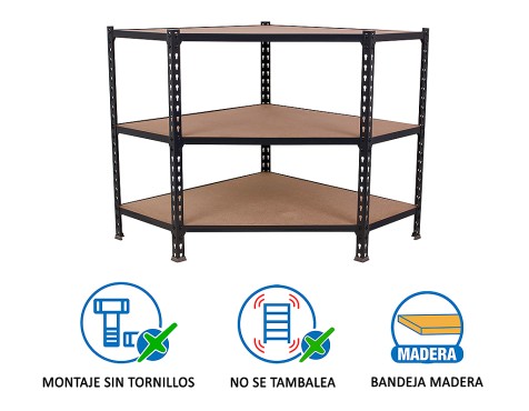 Estantería Metálica Maderclick Corner 3 Estantes