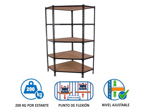 Estantería Metálica Maderclick Corner 5 Estantes