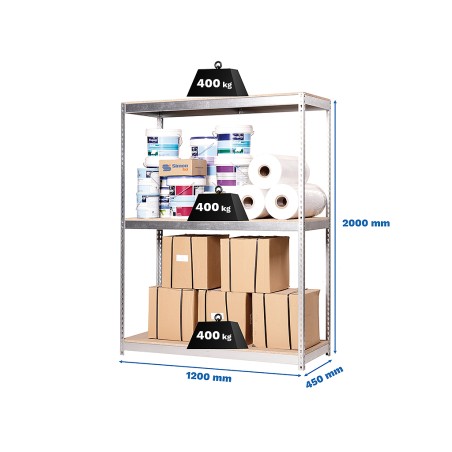 Estantería Metálica Ecoforte 1204-3 Chipboard