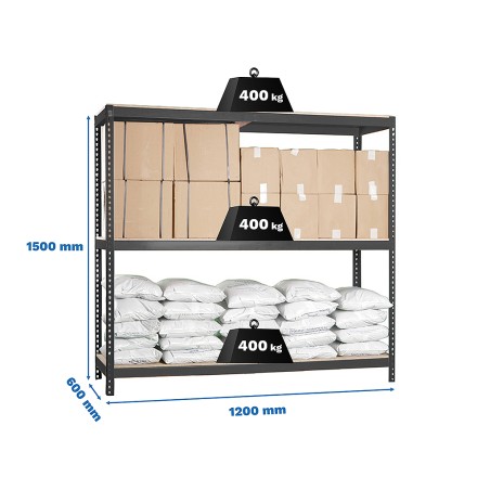 Prestatgeria Metàl·Lica Ecoforte 1206-3 Chipboard