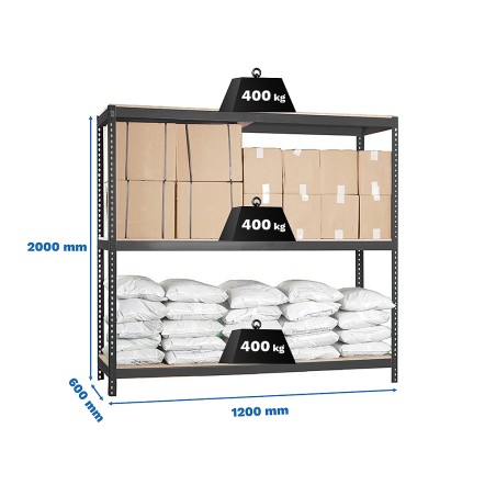 Estantería Metálica Ecoforte 1206-3 Chipboard