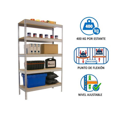 Prestatgeria Metàl·Lica Ecoforte 1206-3 Chipboard
