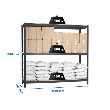 Prestatgeria Metàl·Lica Ecoforte 1504-3 Chipboard