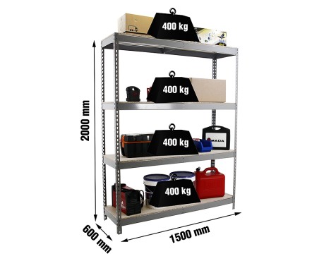 Estantería Metálica Ecoforte 1506-4 Chipboard