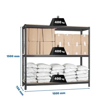 Prestatgeria Metàl·Lica Ecoforte 1507-3 Chipboard
