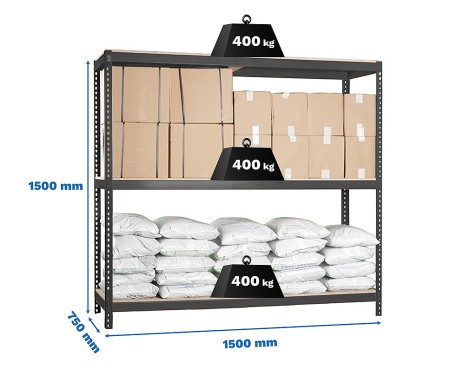Prestatgeria Metàl·Lica Ecoforte 1507-3 Chipboard
