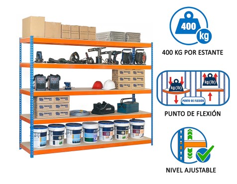 Estantería Metálica Ecoforte 1507-3 Chipboard