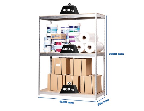 Prestatgeria Metàl·Lica Ecoforte 1507-3 Chipboard