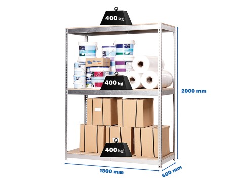 Prestatgeria Metàl·Lica Ecoforte 1806-3 Chipboard