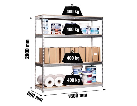 Prestatgeria Metàl·Lica Ecoforte 1806-4 Chipboard