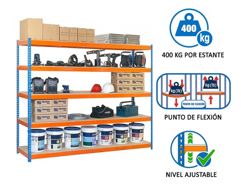 Prestatgeria Metàl·Lica Ecoforte 1807-3 Chipboard