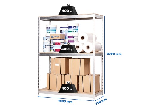 Prestatgeria Metàl·Lica Ecoforte 1807-3 Chipboard