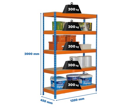 Estantería Metálica Ecoforte 1204-4 Chipboard