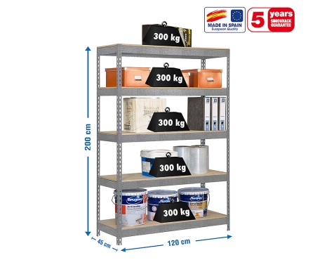 Estantería Metálica Ecoforte 1204-4 Chipboard