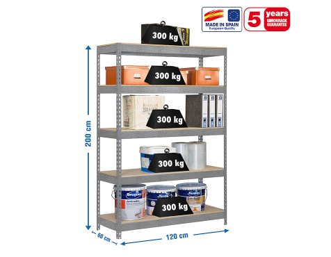 Prestatgeria Metàl·Lica Ecoforte 1206-5 Chipboard