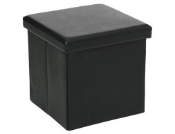 Puf Emmagatzematge Plegable Negre