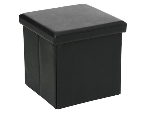 Puf Emmagatzematge Plegable Negre