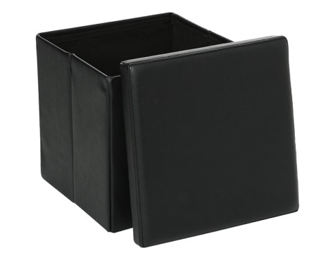 Puf Emmagatzematge Plegable Negre