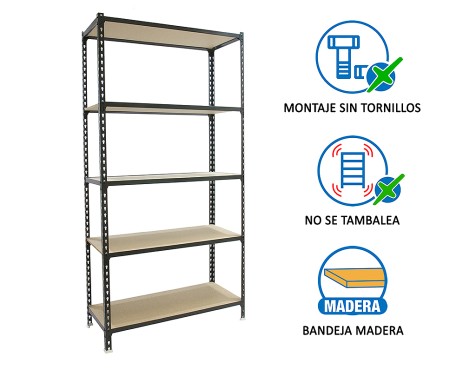 Estantería Metálica Maderclick Plus 5 Estantes