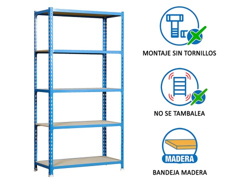 Estantería Metálica Maderclick Plus 5 Estantes