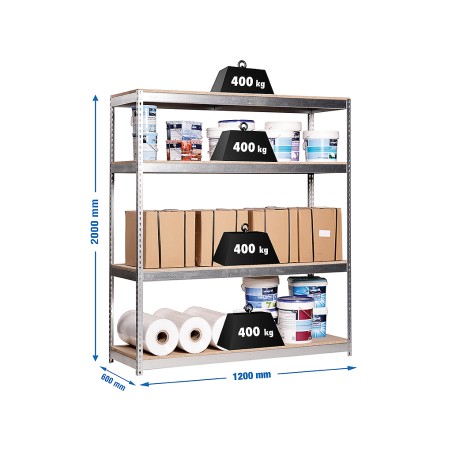 Estantería Metálica Ecoforte 1206-4 Chipboard