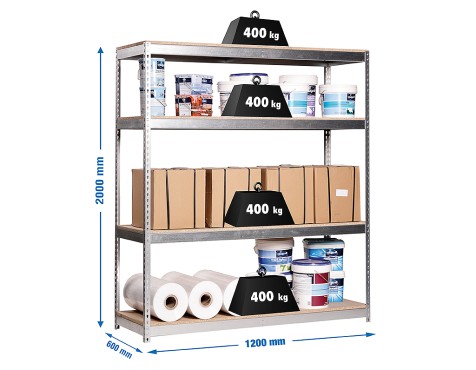 Prestatgeria Metàl·Lica Ecoforte 1206-4 Chipboard
