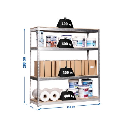 Estantería Metálica Ecoforte 1504-4 Chipboard
