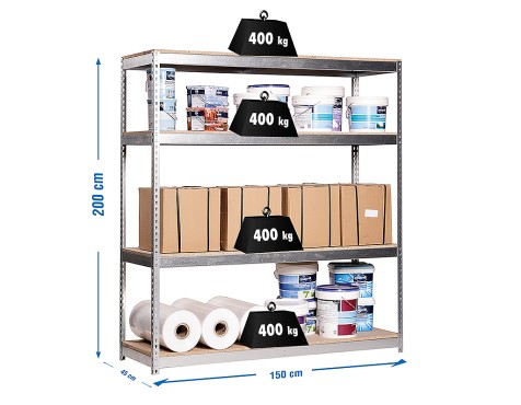 Estantería Metálica Ecoforte 1504-4 Chipboard