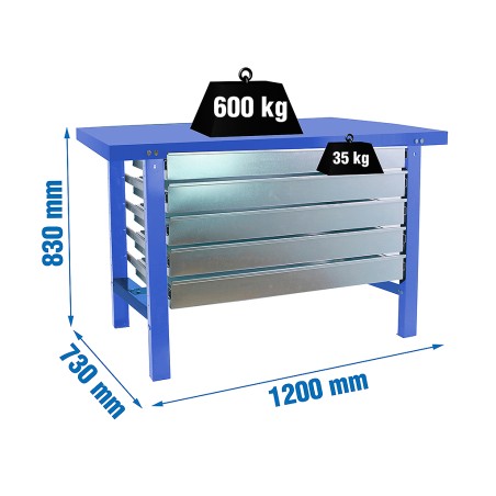 Banco De Trabajo bt6 Metal 5box