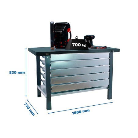 Banco De Trabajo bt6l Pro Metal 5box