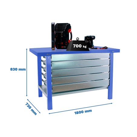 Banco De Trabajo bt6l Pro Metal 5box