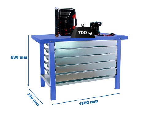 Banco De Trabajo bt6l Pro Metal 5box