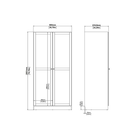 Armario Ropero Nut 2 Puertas Blanco